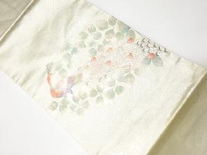 リサイクル　孔雀模様刺繍名古屋帯
